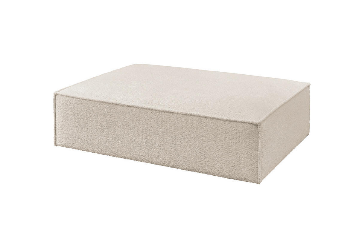 POLSTERHOCKER CARMO Weiß Flachgewebe - Weiß, Textil (145/43/100cm) - KAWOLA