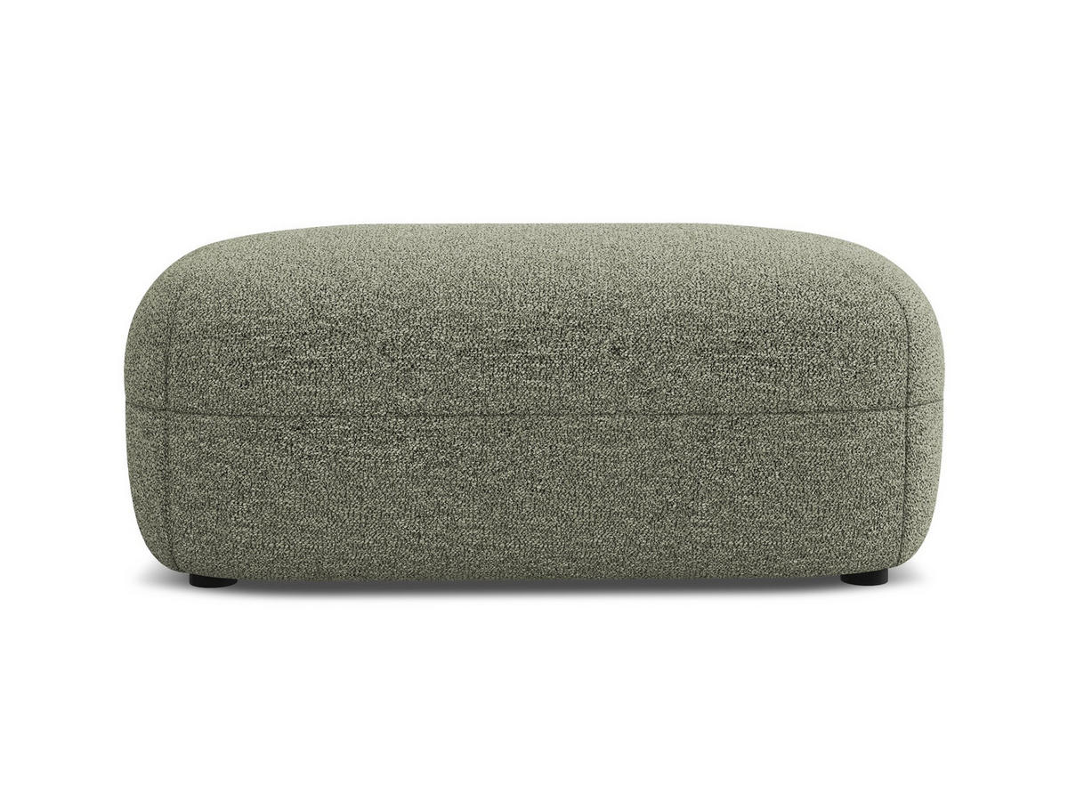 POUF Strukturstoff Stoff Grün - Beige/Schwarz, Kunststoff/Textil (92/40/48cm) - Makamii