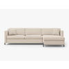 ECKSOFA ausklappbar rechts mit Container Gloria aus strukturiertem Stoff beige 4 Sitzplätze - Beige, Textil (170/260cm) - Micadoni