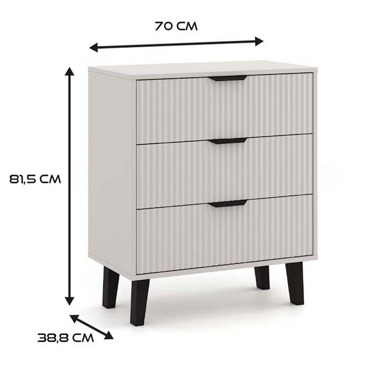 KOMMODE Kaschmir 70/81,5/39 - Kaschmir, Holzwerkstoff (70/82/39cm) - RAUMHIRSCH FURNITURE