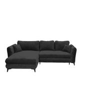ECKSCHLAFSOFA mit Schlaffunktion und Bettkasten, beidseitig montierbar - Schwarz, Holz/Kunststoff (286/192cm) - ed exciting design