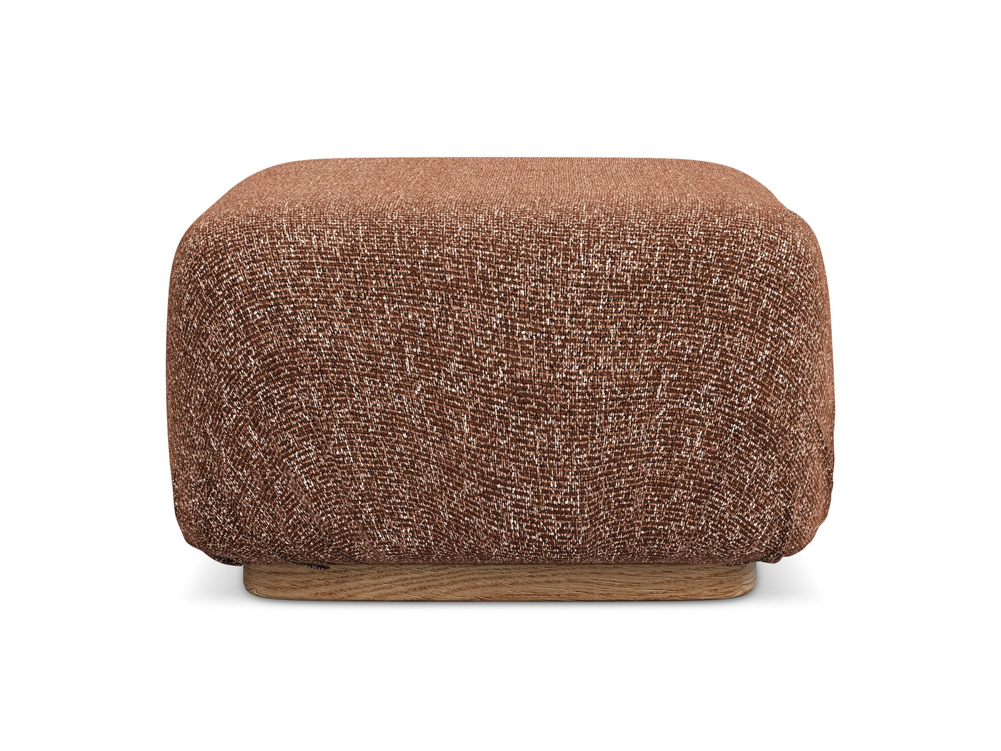 POUF Strukturstoff Stoff Orange - Terra cotta/Orange, Holz/Textil (83/95/41cm) - Makamii