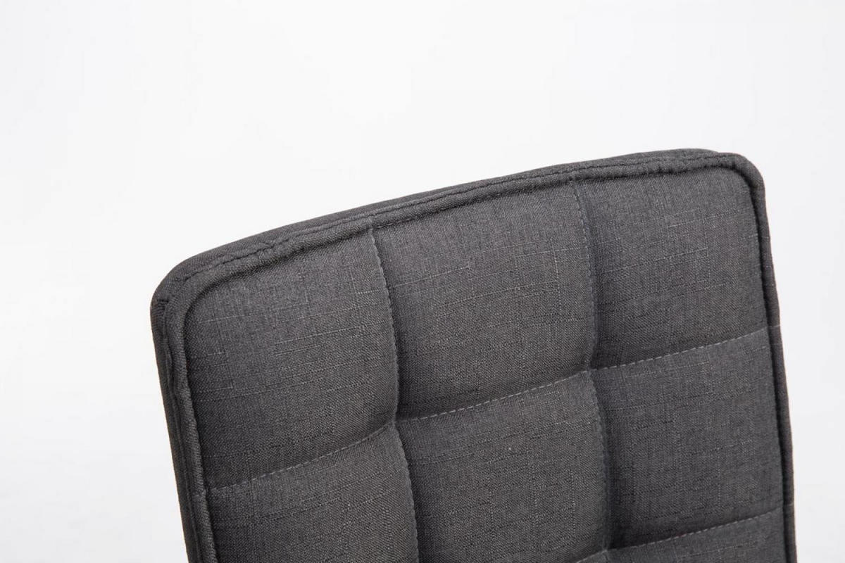 DREHSTUHL Stoff dunkelgrau - Chromfarben/Dunkelgrau, Textil/Metall (43/90/59cm) - CLP