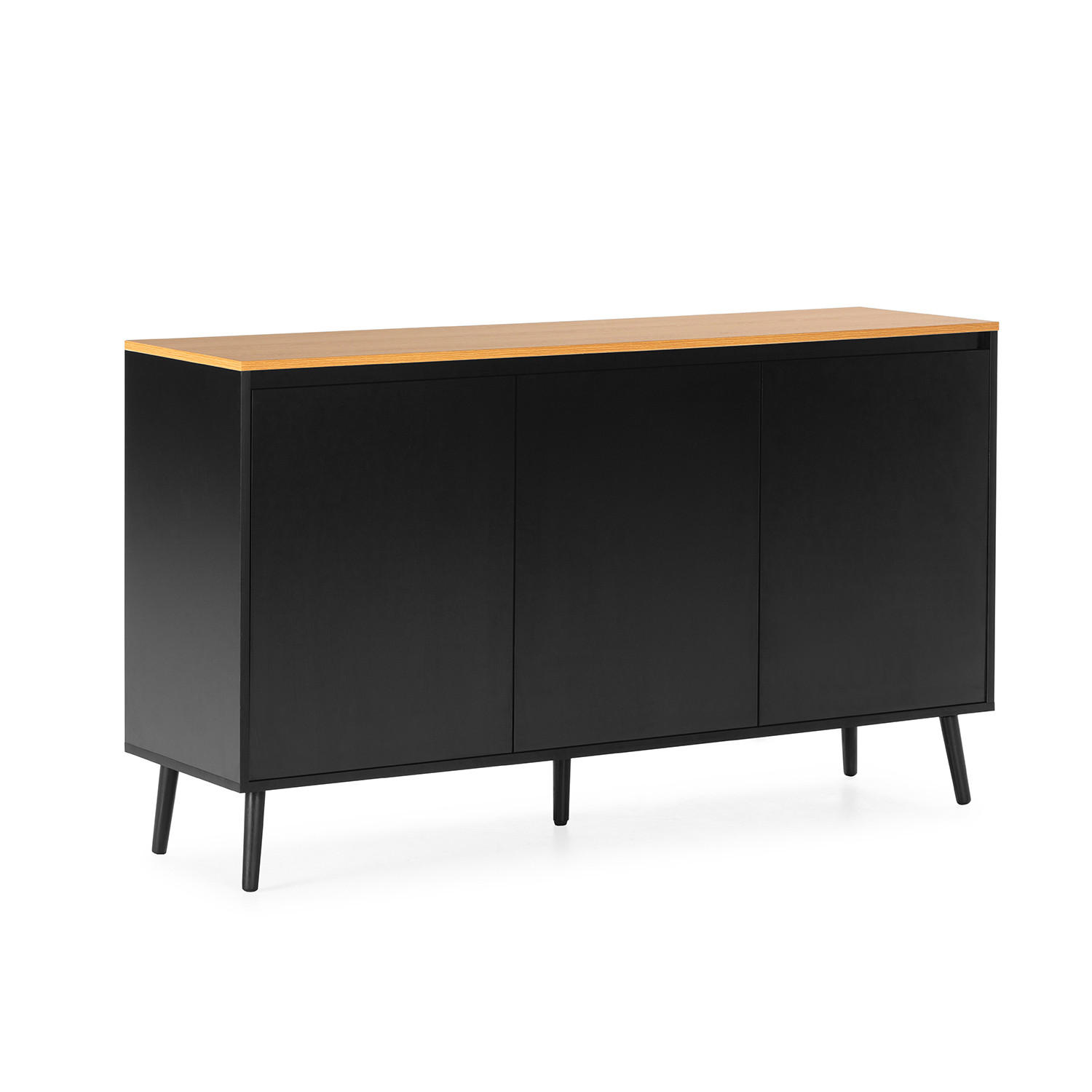 SIDEBOARD Desi 3 türen schwarze Farbe - Schwarz, Holzwerkstoff (140/80/40cm)