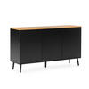 SIDEBOARD Desi 3 türen schwarze Farbe - Schwarz, Holzwerkstoff (140/80/40cm)