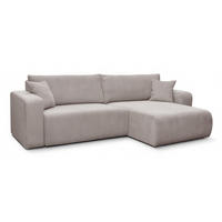 ECKSOFA NELLIO Cord Beige 145 cm L-Form beidseitig - Sandfarben/Beige, Kunststoff/Textil (145/245cm) - Homebook