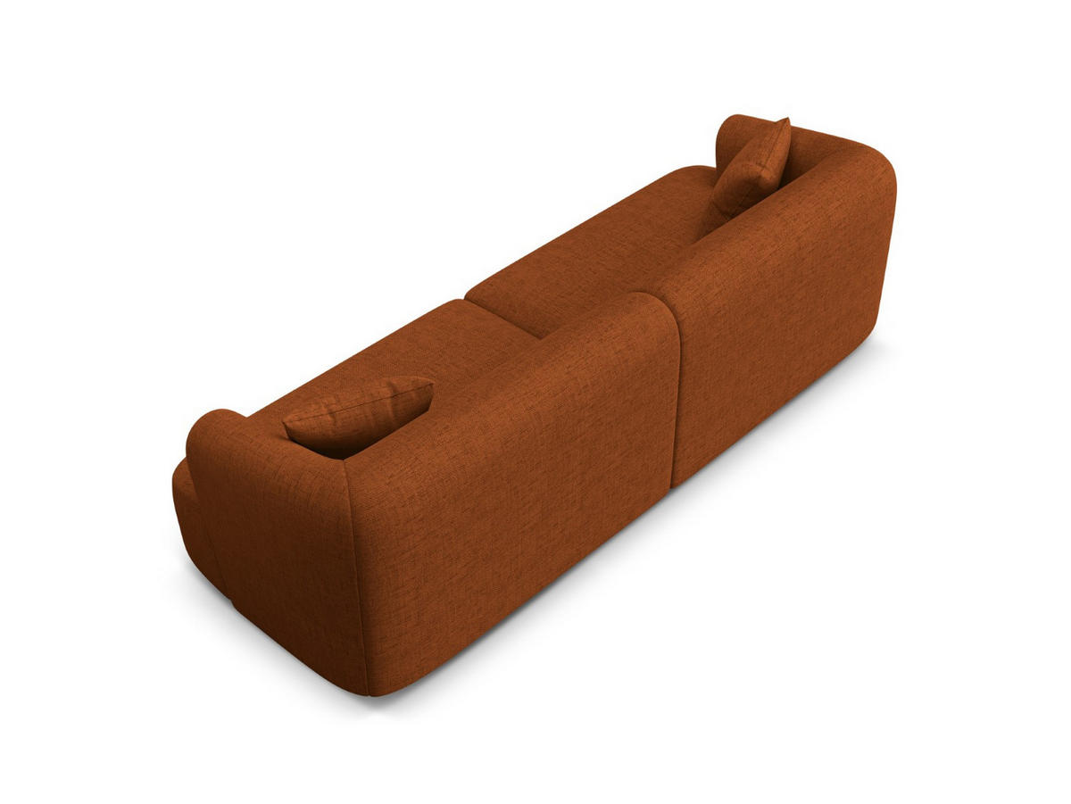 MODULARES-SOFA Campi aus strukturiertem Stoff ziegelrot 4 Sitzplätze - Orange, Textil (90/70/255cm) - Cosmopolitan Design