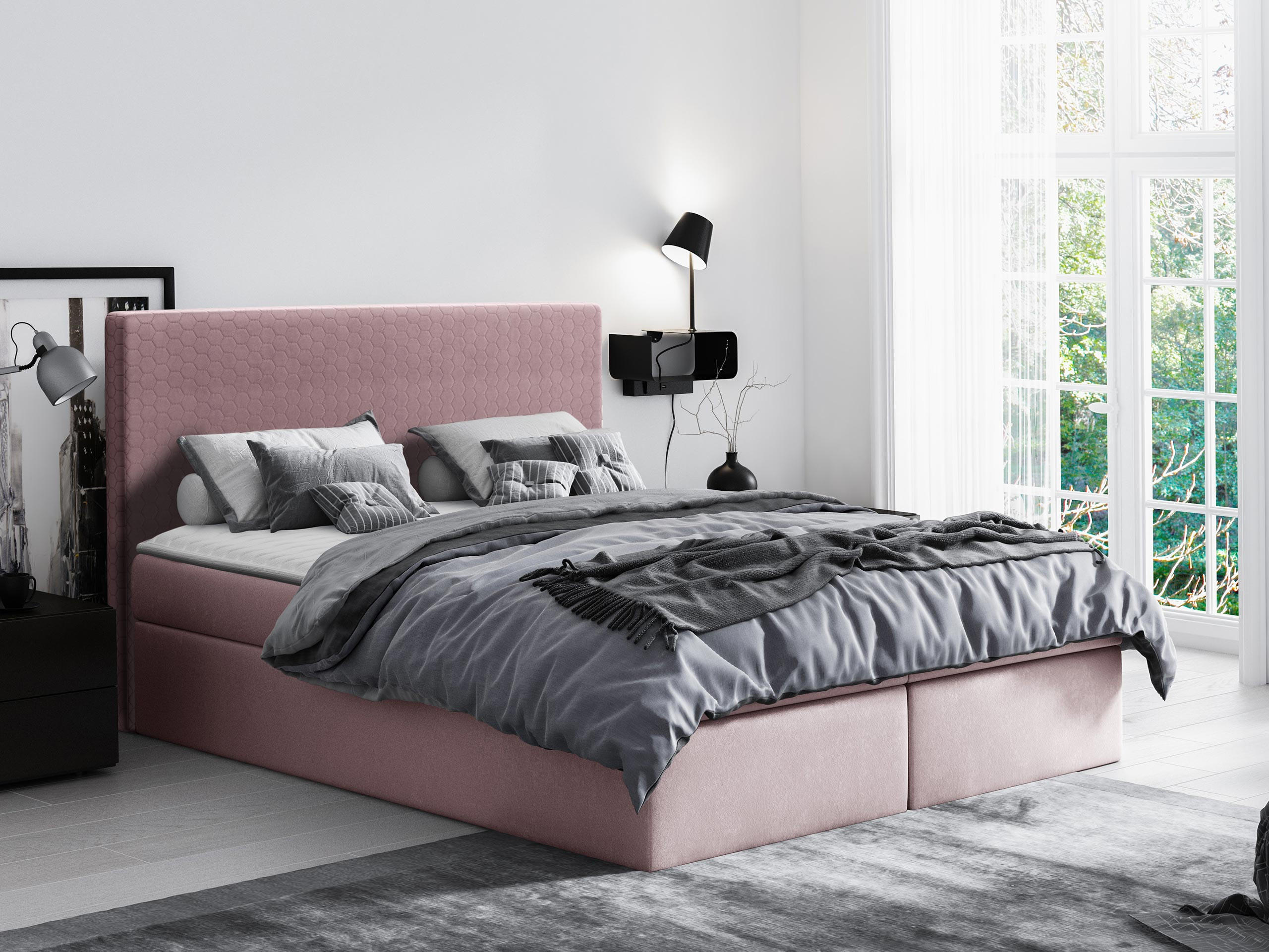 BOXBETT Cosmo - Rosa, Holz (200/200cm) - MIRJAN24