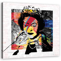 WANDBILD banksy queen of england - Multicolor, Textil (50/50cm) - Feeby