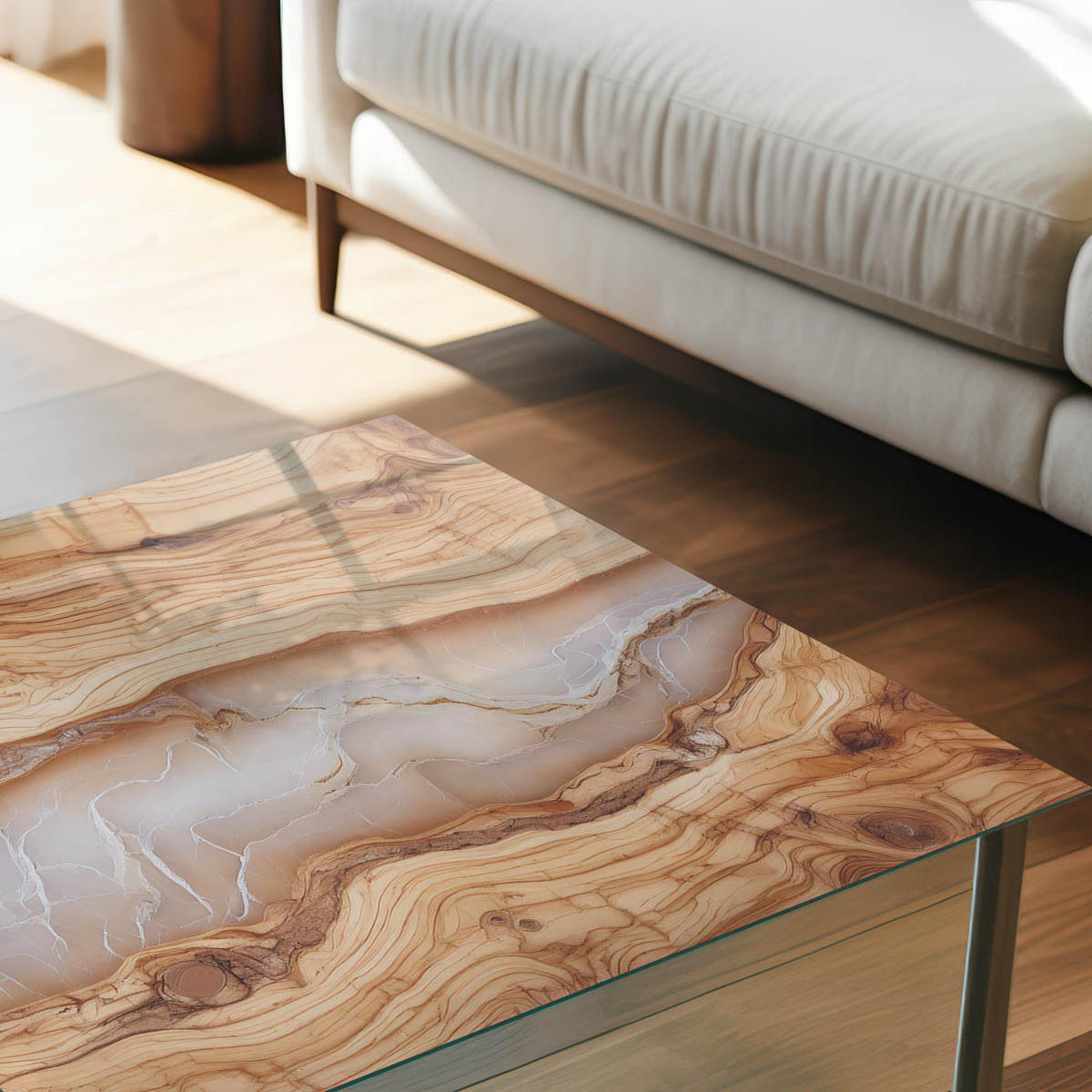 GLASPLATTE 80x60 cm – Holzmuster - Beige, Glas (0.4/80/60cm) - ArtPrintCave