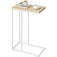 BEISTELLTISCH, Couchtisch C Form, 45 x 63,5 x 25 cm - Hellbraun/Weiß, Holzwerkstoff/Metall (25/45/63.5cm) - Woltu