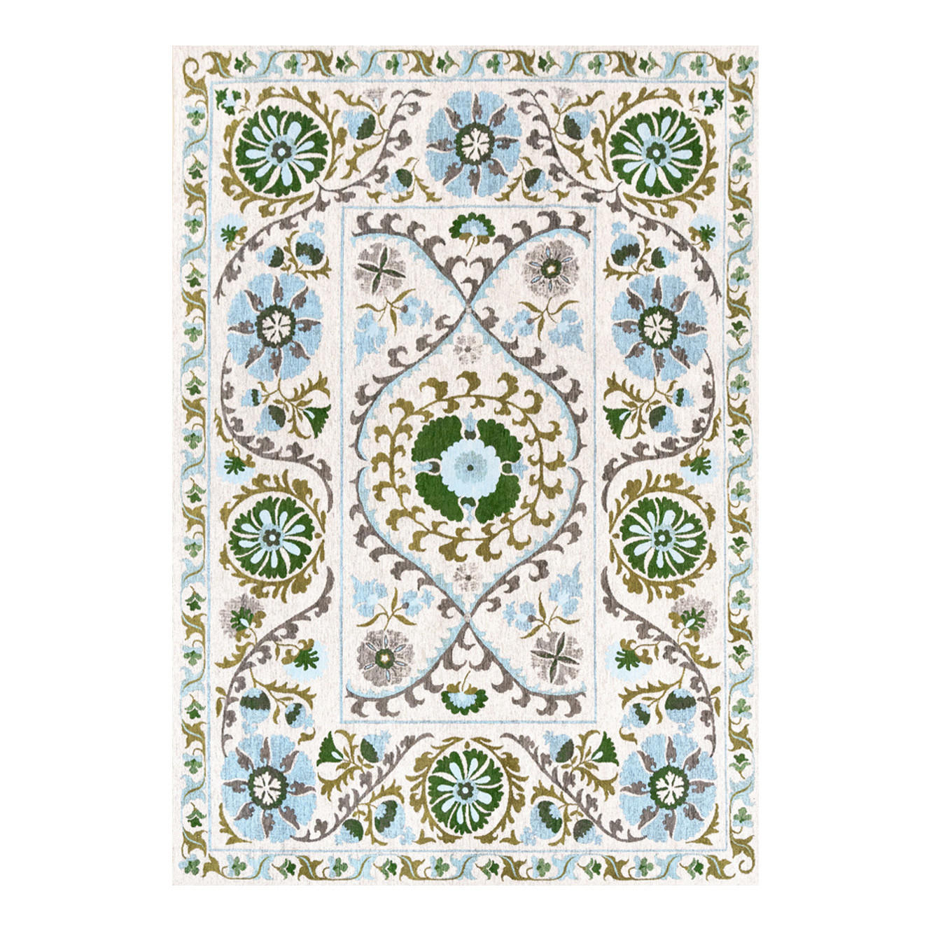TEPPICH Slavia Antiquarian Suzani 240/340 cm - Weiß, Naturmaterialien/Textil (240/340cm) - Louis De Poortere