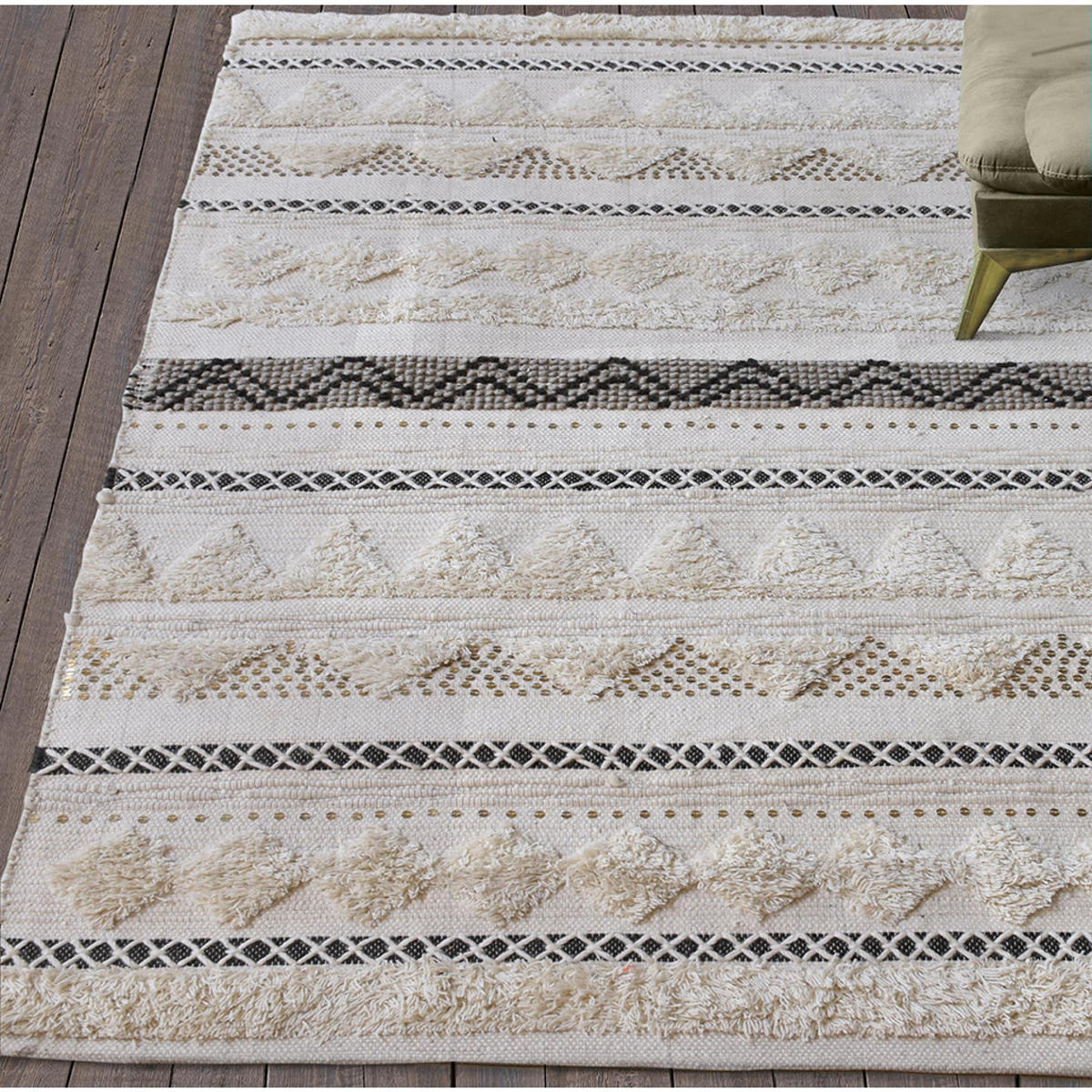 TEPPICH Lenity elfenbein 120 x 180 cm - Weiß, Textil (120/180cm) - The Rug Republic