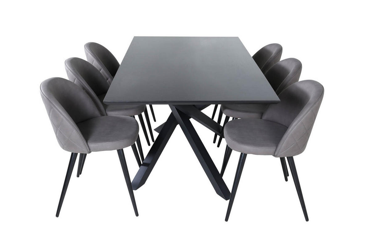 TISCHGRUPPE Grau - Grau, Holzwerkstoff (90/76/190cm) - ebuy24
