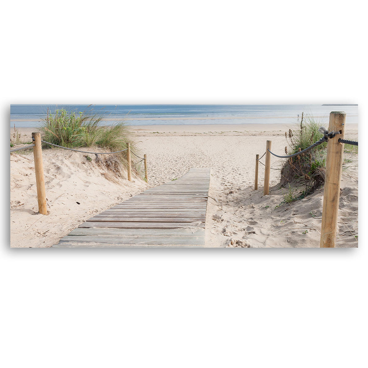 WANDBILD weg zum strand - Beige, Textil (90/30cm) - Feeby