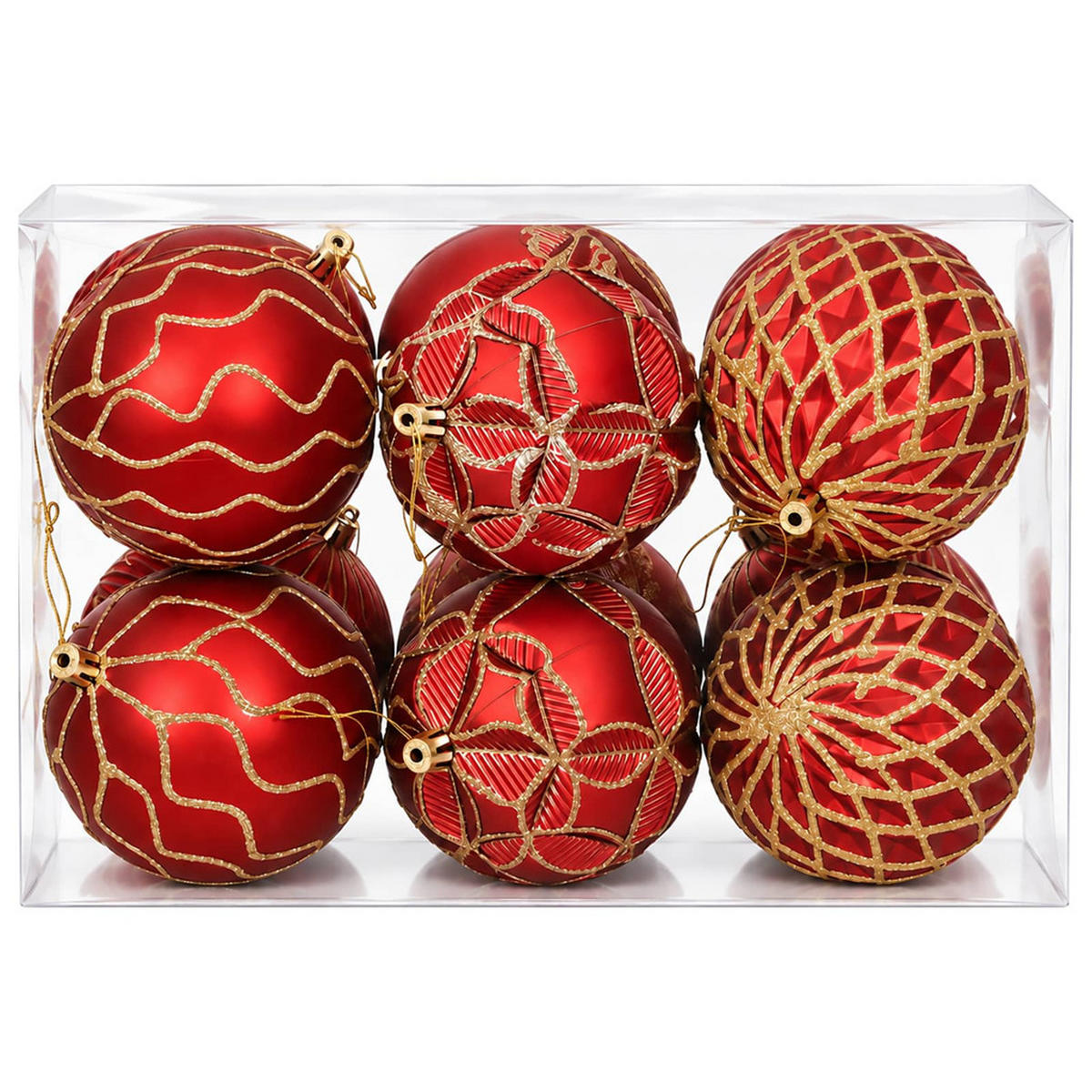 WEIHNACHTSKUGELSET XL 12 -teilig 10 cm Rot Polystyrol - Rot, Kunststoff (10/10/10cm) - vidaXL