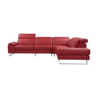 ECKSOFA Genius Echtleder Rot - Rot, Leder/Metall (264/230cm)