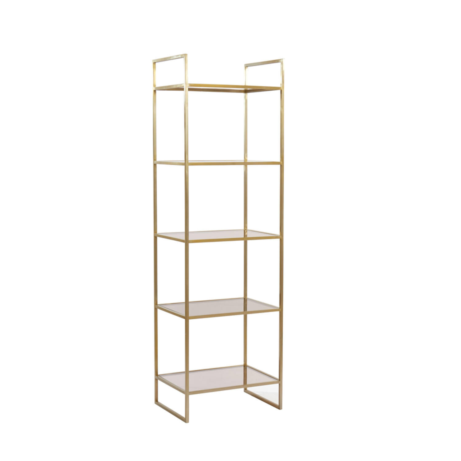 STANDREGAL MARIKI 55x40x180 cm, Glas, Hellgold - Goldfarben, Glas/Metall (40/180/55cm) - Light & Living
