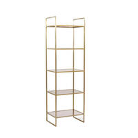 STANDREGAL MARIKI 55x40x180 cm, Glas, Hellgold - Goldfarben, Glas/Metall (40/180/55cm) - Light & Living