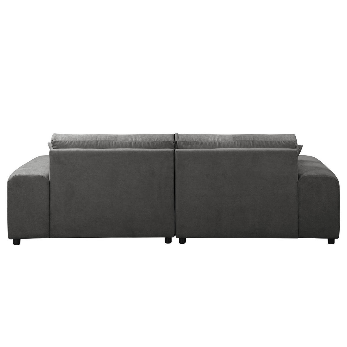 BIGSOFA - Dunkelgrau/Schwarz, Kunststoff/Textil (237/79/144cm) - home24