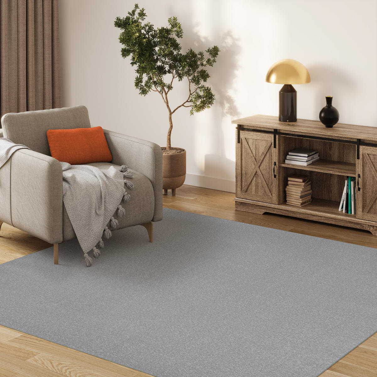 TEPPICH MONO SQUARE Grau 200/200 cm - Grau, Kunststoff (200/200cm) - Tapiso