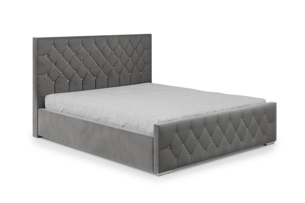 POLSTERBETT Modernes gepolstertes Bett Mona I, hochwertiger Stoff, Bettkasten, elegantes halbrundes Design 140x200 cm, Esche. - Eschefarben/Schwarz, Holzwerkstoff/Kunststoff (140/200cm) - DomoHome
