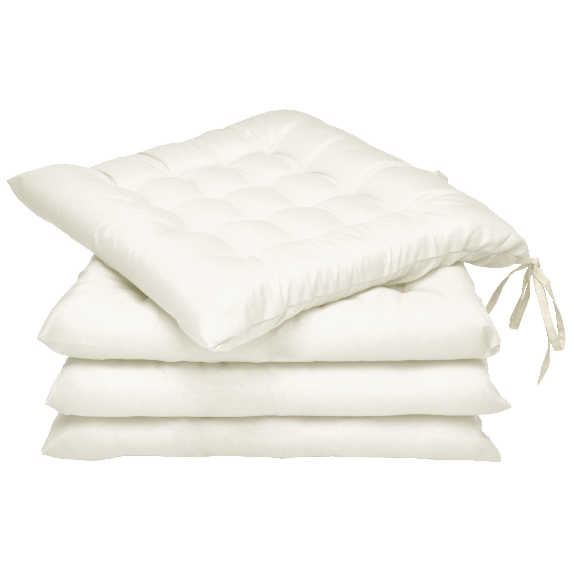 Beautissu Stuhlkissen Creme 40x40 cm