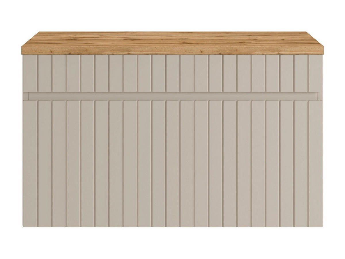 WASCHBECKENUNTERSCHRANK - 80cm x 46cm - MDF - beige - SATARA - Beige, Holz (80/46/46cm) - Vente-Unique