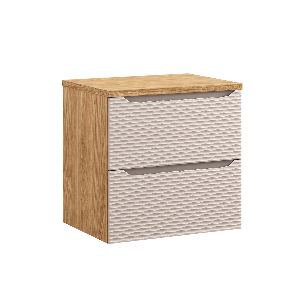 WASCHTISCHUNTERSCHRANK 60cm Elora Beige und Holz - Braun, Holzwerkstoff (60/59/46cm) - Petits-meubles