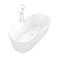 BADEWANNE freistehend F08 Armatur AF03 - Weiß, Glas/Kunststoff (80/58/170cm) - AcquaVapore by Sandra Jentho
