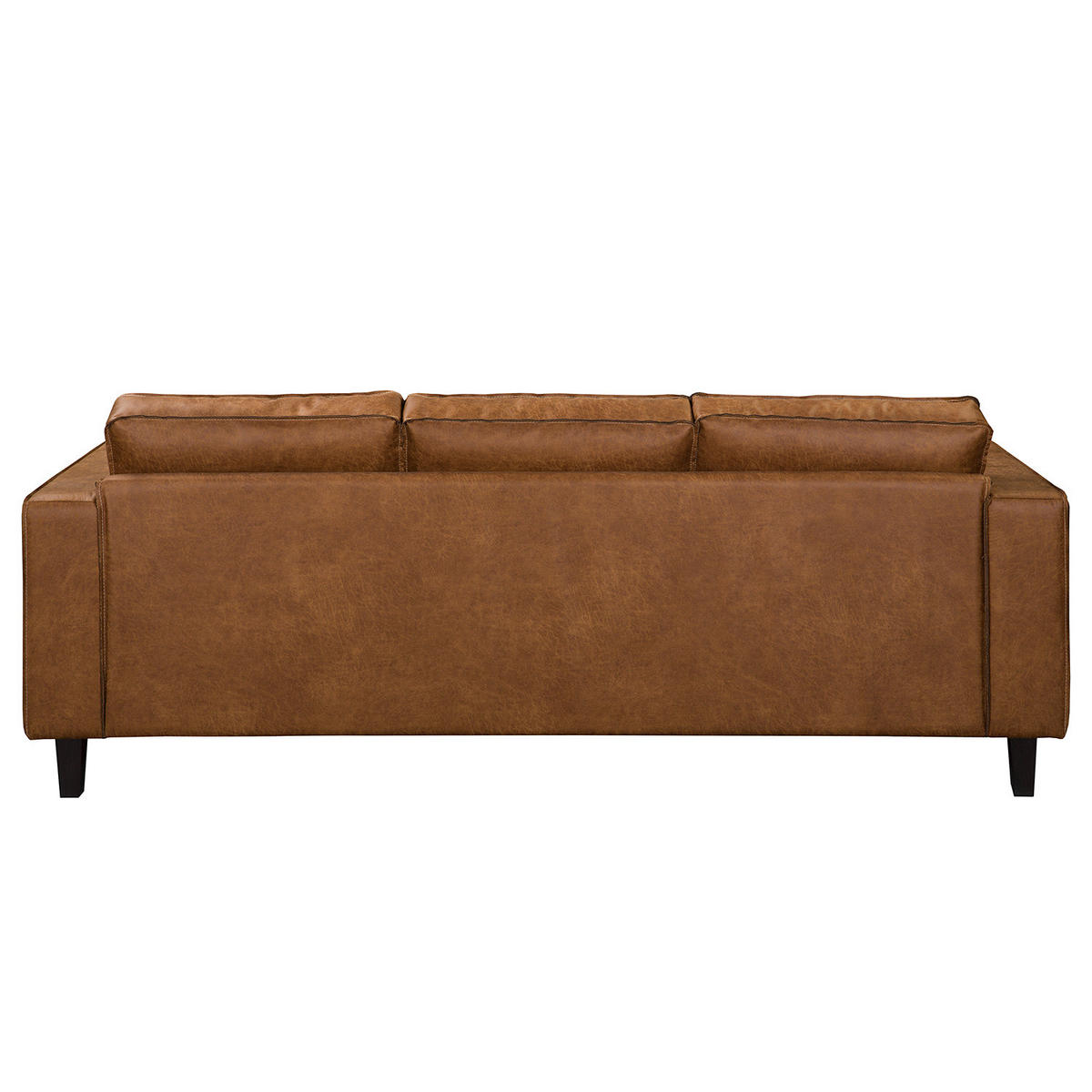 3-SITZER SOFA - Cognac/Schwarz, Buchenholz/Textil (214/86/90cm) - home24