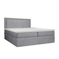 BOXBETT Jodan 120/200 cm Grau im Megan Stoff - Schwarz/Grau, Holz/Holzwerkstoff (120/200cm) - AltaBeds