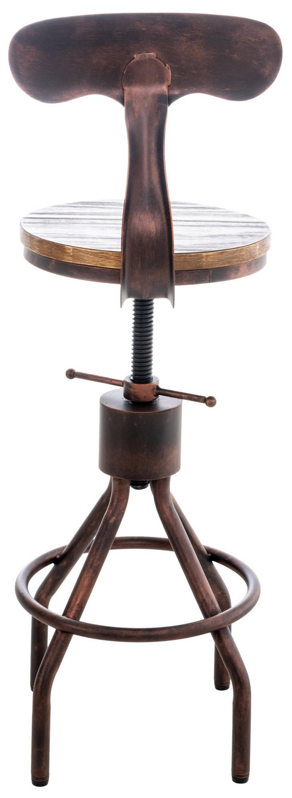 BARHOCKER Hafa, Holzsitz Gestell, Bronze - Braun/Bronzefarben, Holz/Metall (41/100/41cm) - TPFLiving