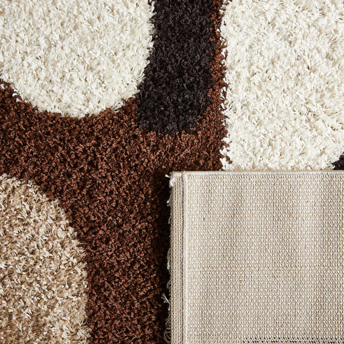 TEPPICH shaggy mit grafischem Muster in Braun Palerme 80x140 cm - Braun, Textil (80/140cm) - Nazar Rugs