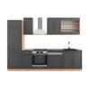 KÜCHENZEILE Fame-Line Anthrazit Landhaus/Goldkraft Eiche 300 cm AP Anthrazit - Honigeiche/Dunkelgrau, Holzwerkstoff (300/81.6/60cm) - Vicco