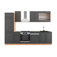 KÜCHENZEILE Fame-Line Anthrazit Landhaus/Goldkraft Eiche 300 cm AP Anthrazit - Honigeiche/Dunkelgrau, Holzwerkstoff (300/81.6/60cm) - Vicco