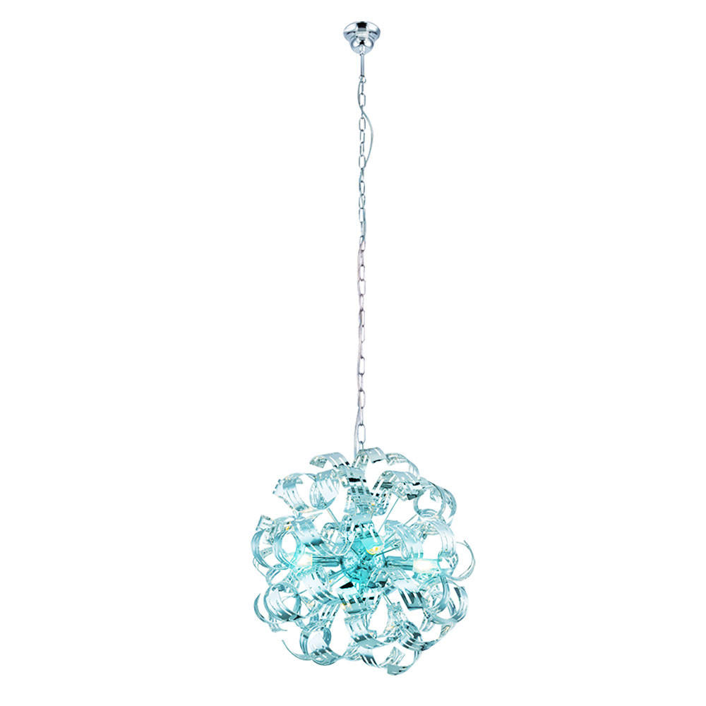 LED HÄNGELEUCHTE FALLA Silber Chrom - Silberfarben, Metall (50/50/125cm) - Globo Lighting