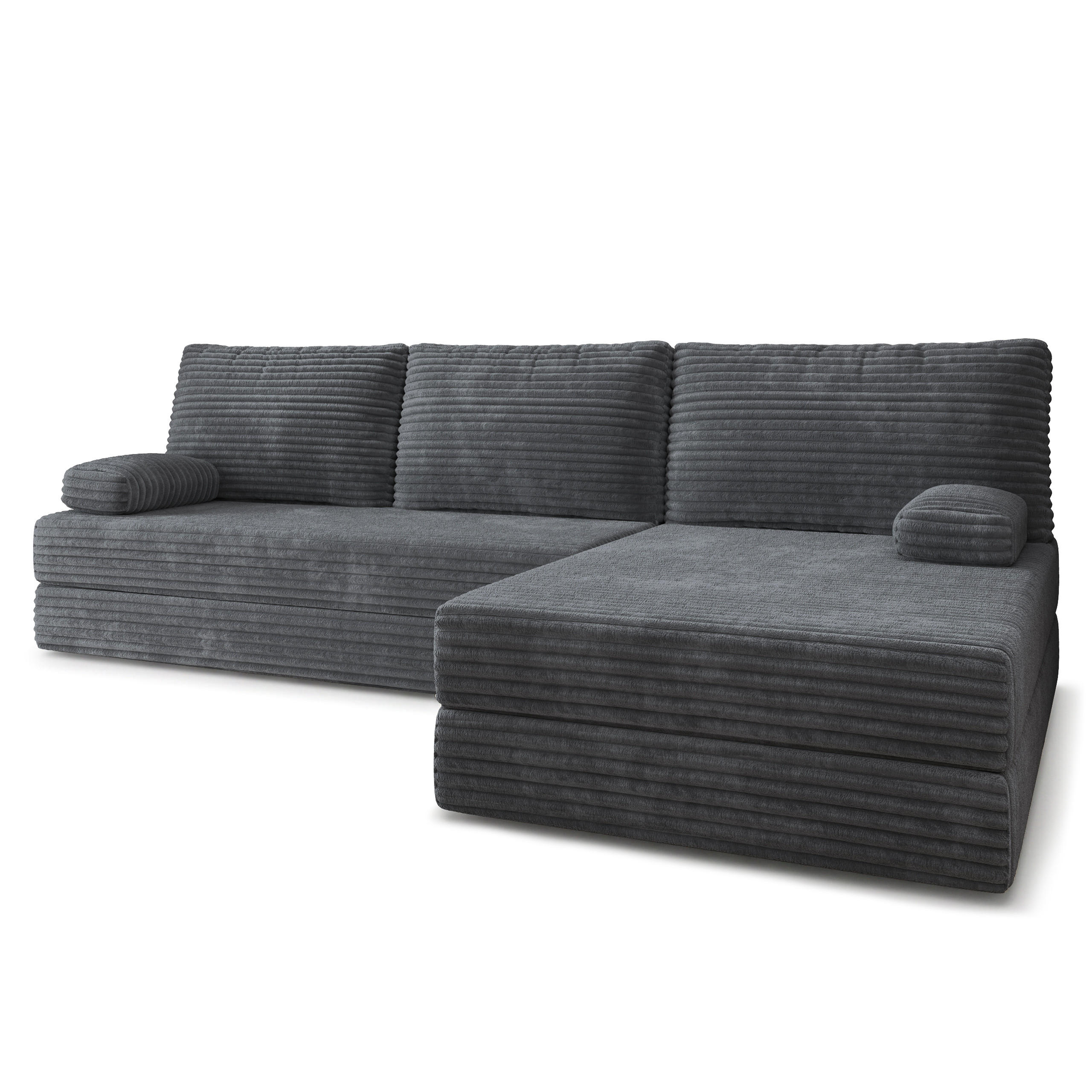 Masseno Ecksofa Dunkelgrau 270x160 cm