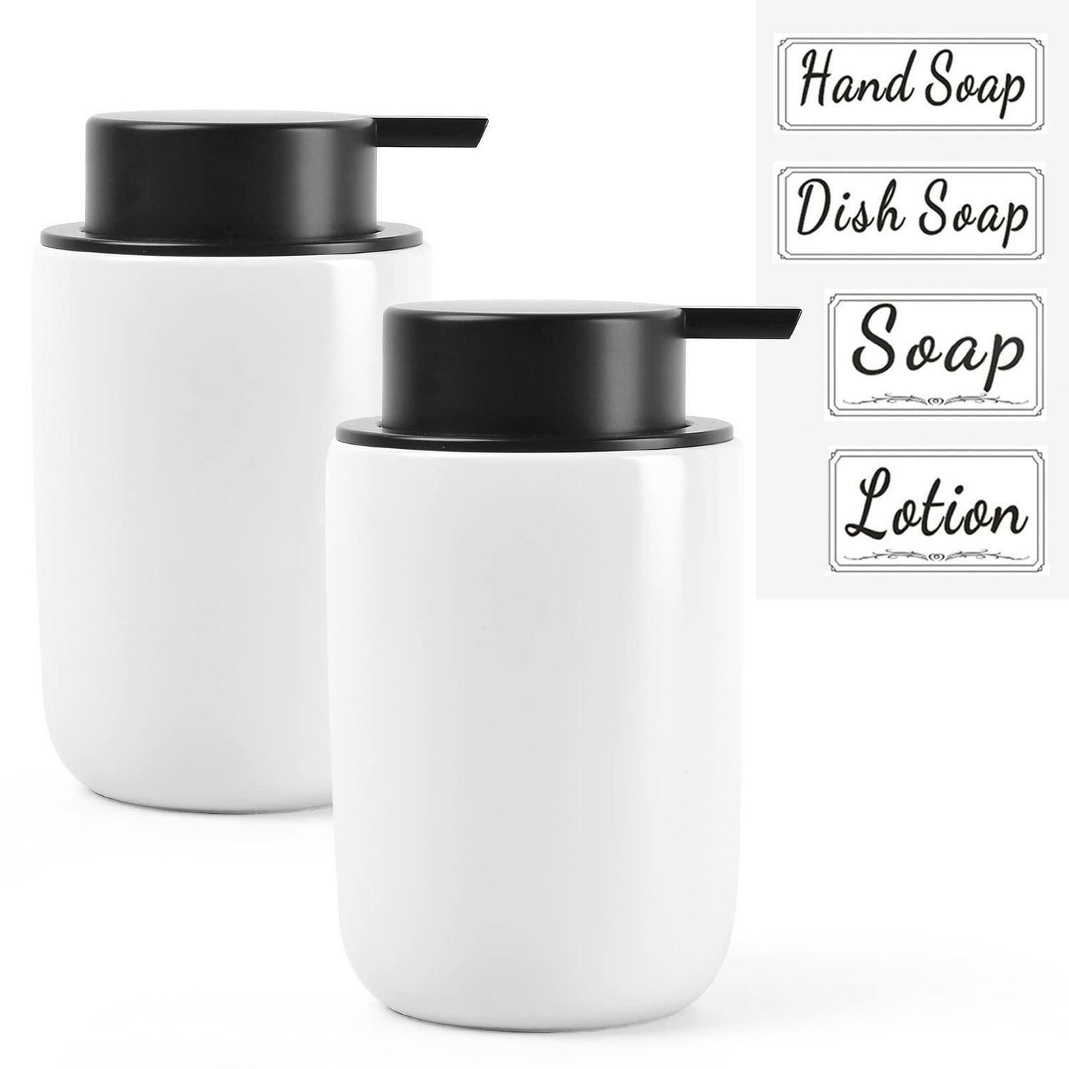 SEIFENSPENDER Keramik Weiß 350 ml - Weiß, Keramik (8/14/8cm)
