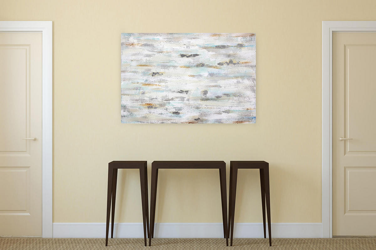 ACRYLBILD HANDGEMALT 120/80 cm - Silberfarben/Grau, Holz/Textil (120/80cm) - KUNSTLOFT