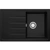 SPÜLBECKEN Mailand, 2-er set Schwarz 78/50 cm 1 Becken + Ablauf-Set ab 45er Unterschrank - Chromfarben/Schwarz, Kunststoff (78/19/50cm) - Primagran