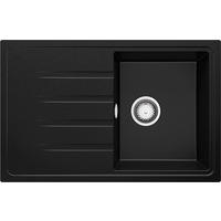 SPÜLBECKEN Mailand, 2-er set Schwarz 78/50 cm 1 Becken + Ablauf-Set ab 45er Unterschrank - Chromfarben/Schwarz, Kunststoff (78/19/50cm) - Primagran