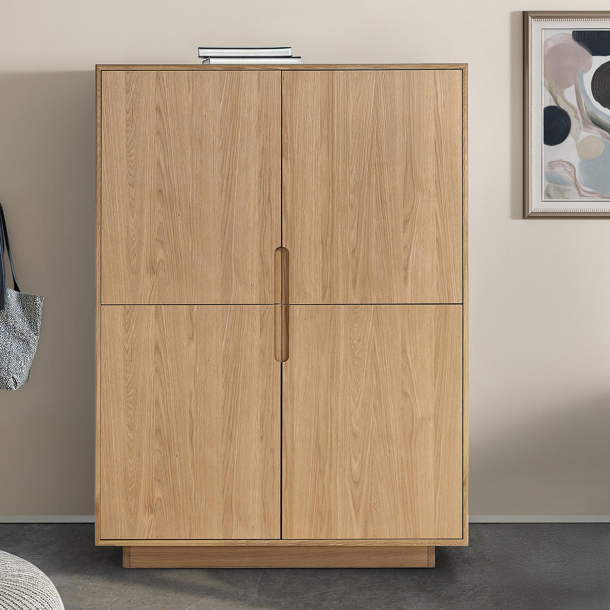 HIGHBOARD - Eiche teilmassiv - Eiche - Braun, Eichenholz/Holz (110/150/40cm) - home24