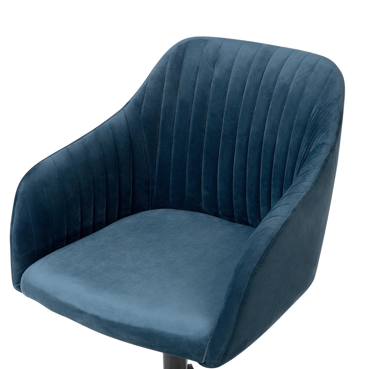 BÜRODREHSTUHL Polyester Blau Venice - Blau, Kunststoff/Textil (64/89/45cm) - Beliani