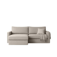 ECKSOFA Bendik In Faro - Hellgrau, Holzwerkstoff/Textil (224/140cm) - Fun Möbel
