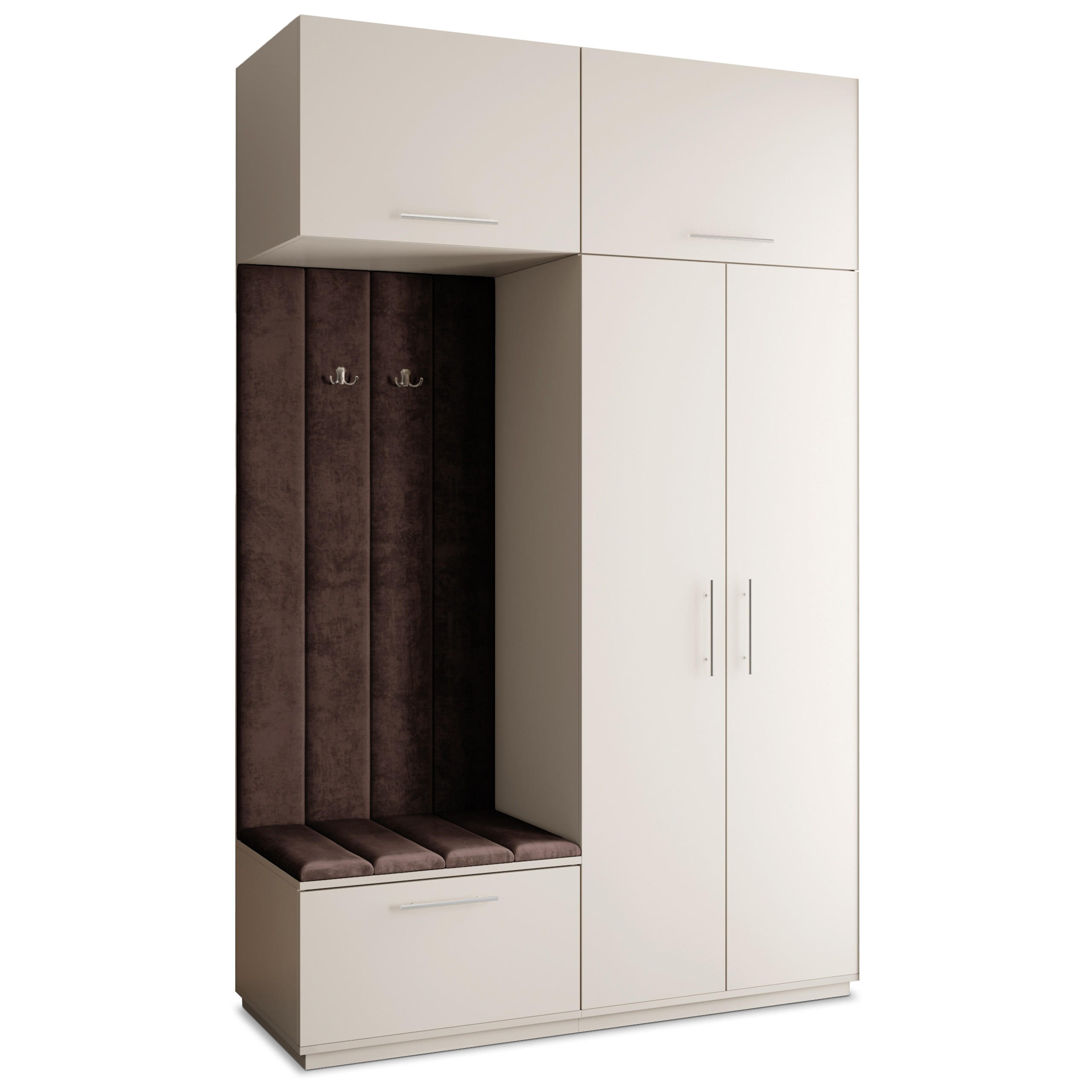 GARDEROBENSCHRANK REMA 150/240/60 cm Modern Garderobe-Set Kaschmir - Kaschmir/Braun, Holzwerkstoff (150/240/60cm) - MASSENO