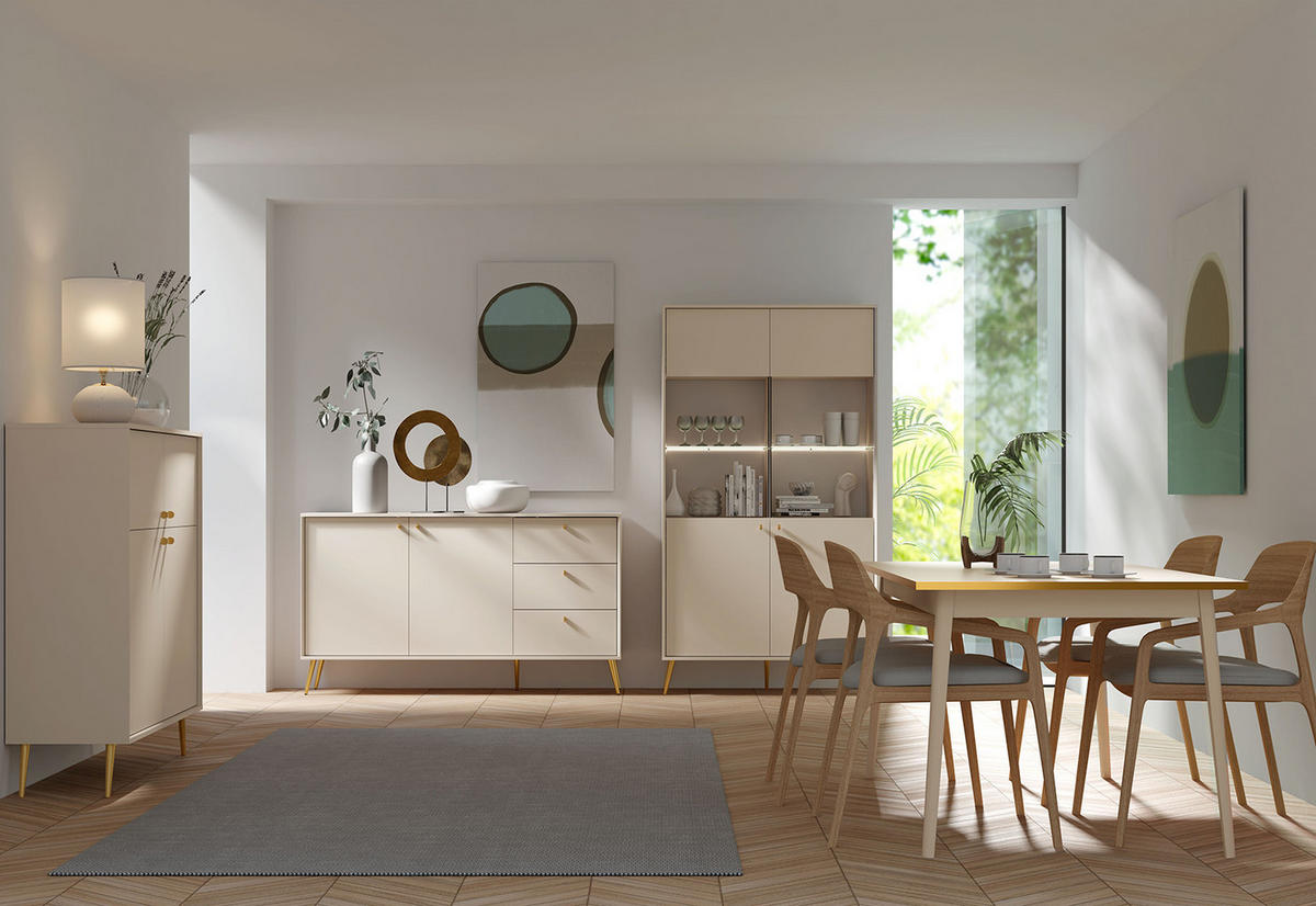 VITRINE Socci - Beige, Holzwerkstoff (41/106/191cm) - Fedve