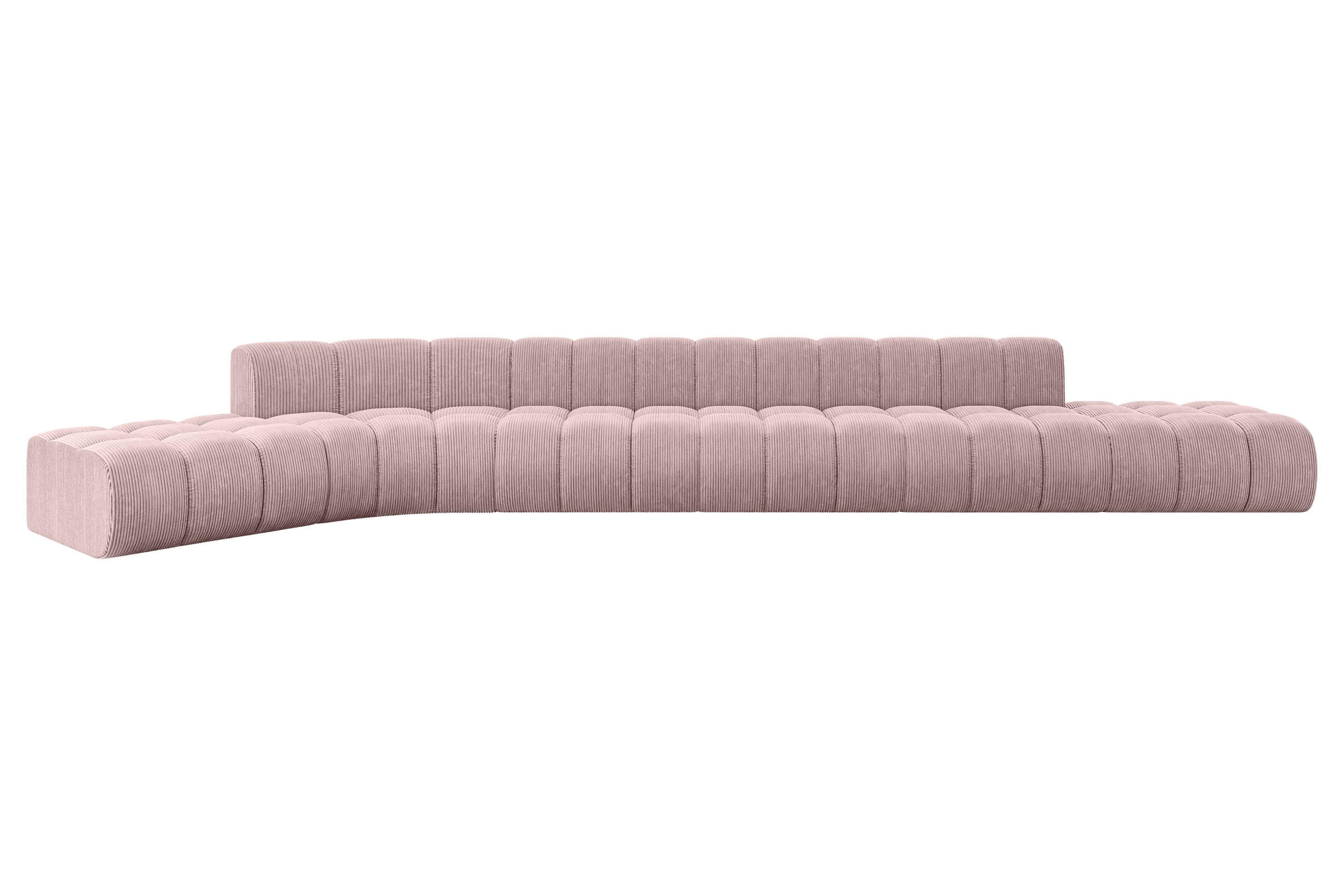 ECKSOFA modulares Sofa Solven-L3 - 562x174x70 cm Rosa - Rosa, Holzwerkstoff/Textil (562/174cm) - ALTDECOR
