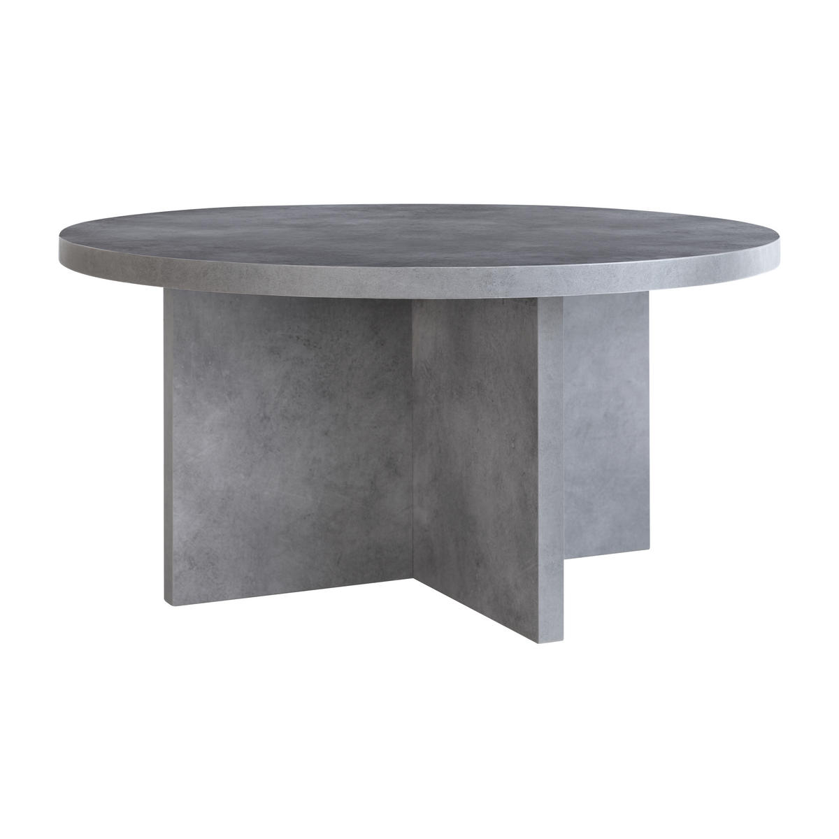 COUCHTISCH Rund, Laminatplatte 3cm, Mikrozement-Effekt, 80 cm - Grau, Holzwerkstoff (80/80/42cm) - RNT By Really Nice Things