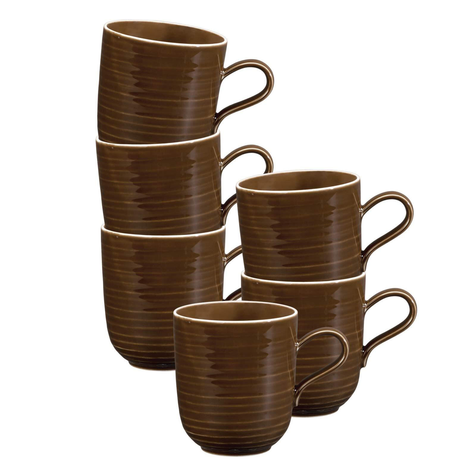 KAFFEEBECHER Terra Erdbraun 400 ml 6er Set - Braun, Keramik (0.4L) - Seltmann Weiden